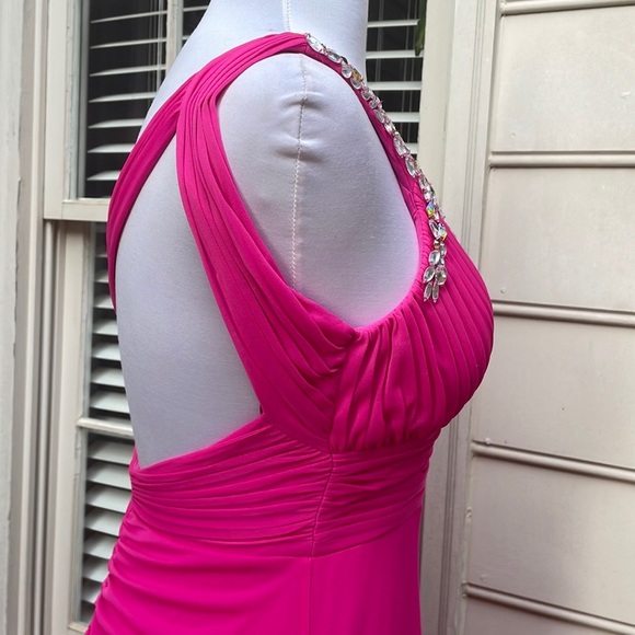 Hailey by Adrianne Papell One Shoulder Pink Dress size 4 - Picture 11 of 16